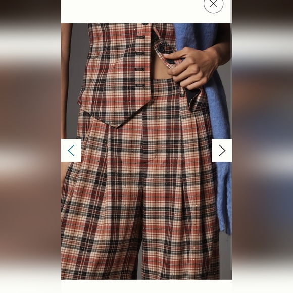 NWT Anthropologie Maeve The Avery Sparkle Pleated Wide-Leg Trousers - Picture 3 of 4